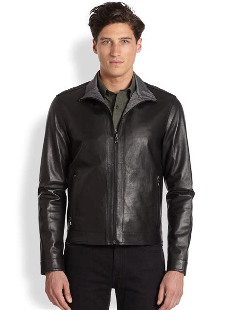 michael kors leather jacket with removable collar|Michael Kors leather jacket men.